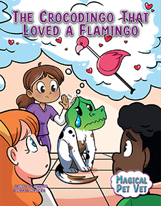 Cover Art for The Crocodingo That Loved a Flamingo